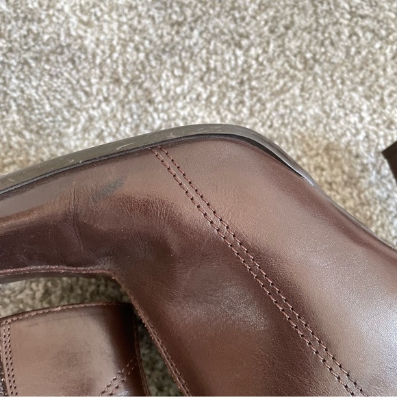 Vintage Diba Y2K Square Toe Ankle Boots Women’s 9 Brown Leather Western Boho - Picture 8 of 12